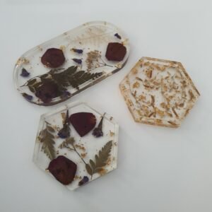 Posavasos de resina hechos a mano