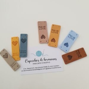 etiquetas de cuero 3 medidas hechas a mano handmade caprichos de hermanas